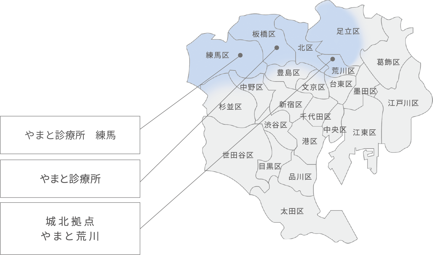 やまと診療所が在宅医療を提供できる地域